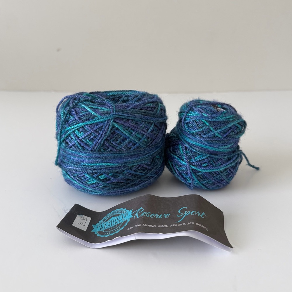 Plymouth Reserve Sport Variegated Blue-Green Yarn Lot Ocean Mix Sock yarn